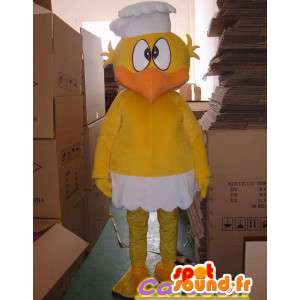 Canário mascote amarelo com o chapéu chefe - MASFR00832 - patos mascote