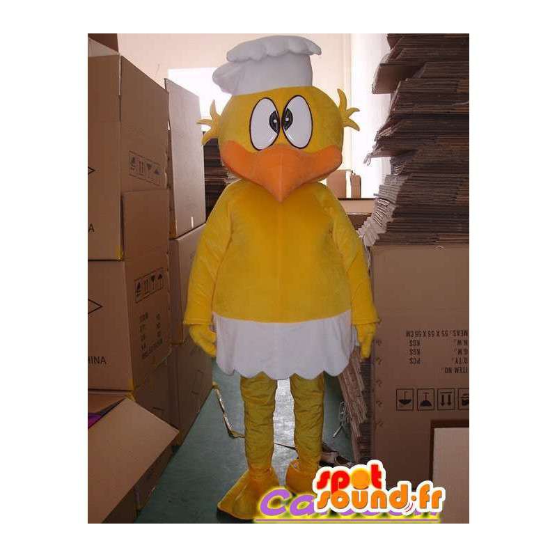 Canarino mascotte gialla con il cappello cuoco - MASFR00832 - Mascotte di anatre