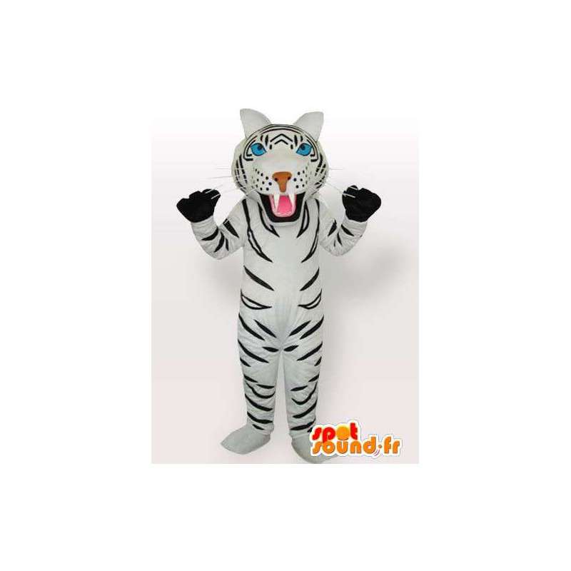 Tiger mascotte in bianco e nero a strisce accessori guanti - MASFR00574 - Mascotte tigre