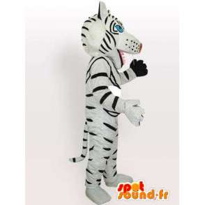 Tiger-Maskottchen schwarz-weiß gestreiften Handschuhen mit Zubehör - MASFR00574 - Tiger Maskottchen