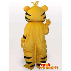 Mascot amarillo y negro a rayas del gato - Traje gato de felpa - MASFR00554 - Mascotas gato