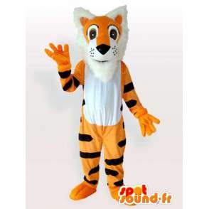 Orange tiger maskot randig svart tigger stil - Spotsound maskot