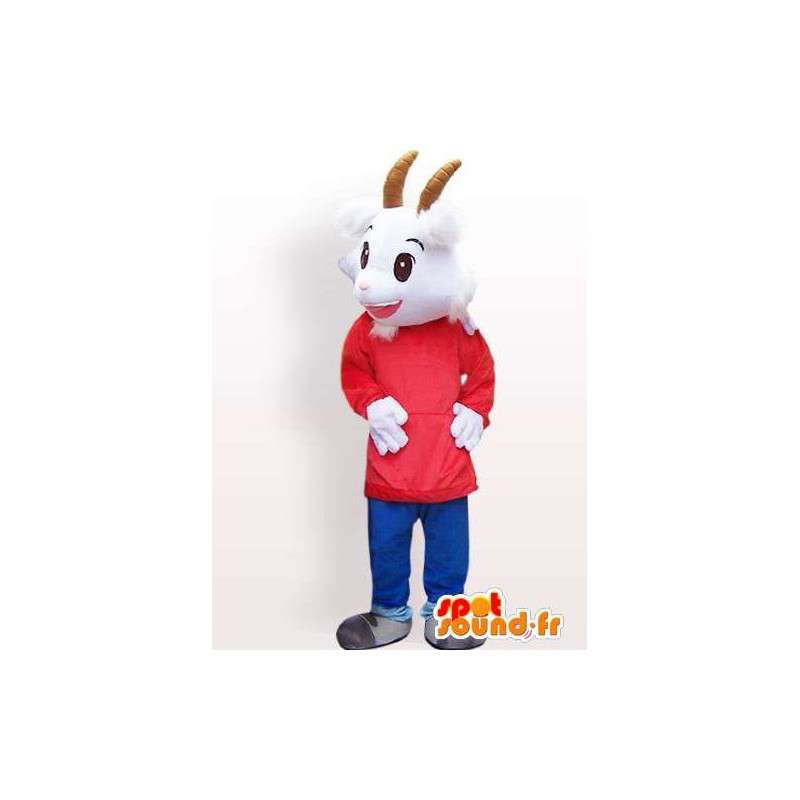 Goat Mascot med tilpass tilbehør - MASFR00847 - Maskoter og geiter Geiter