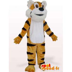 Mascotte de tigre du Bengale marron et rayé noir - MASFR00848 - Mascottes Tigre