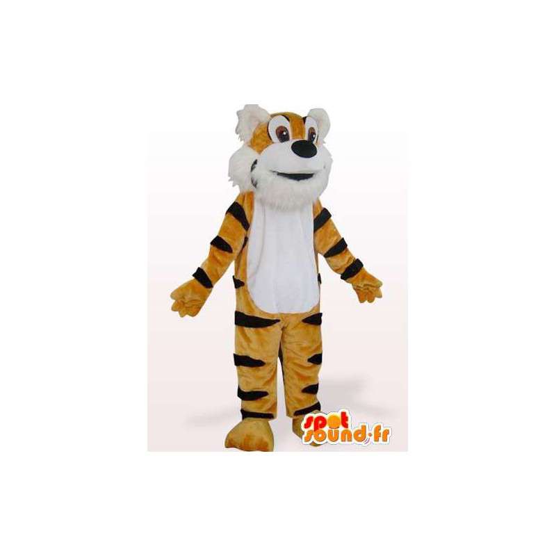 Mascotte de tigre du Bengale marron et rayé noir - MASFR00848 - Mascottes Tigre