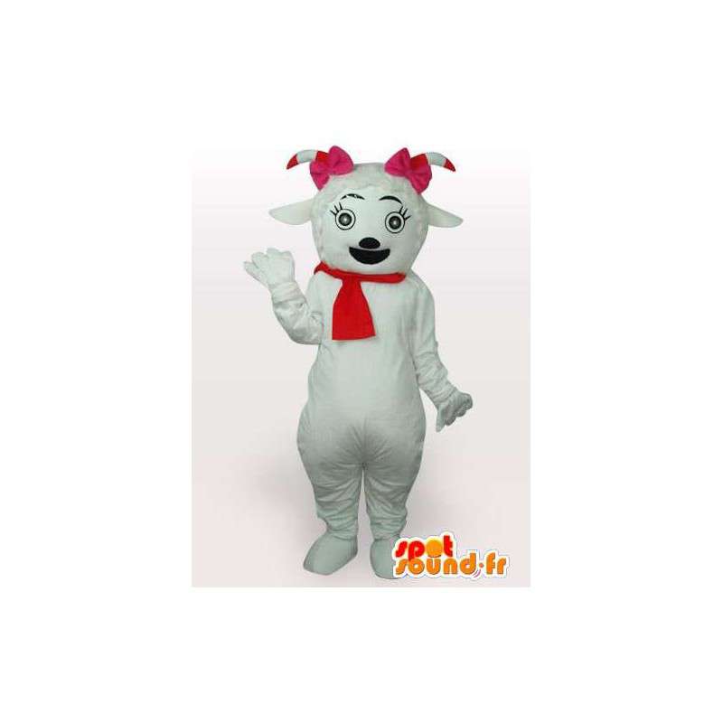 Mascotte de bouc femelle des alpages français rouge - MASFR00854 - Mascottes Boucs et Chèvres