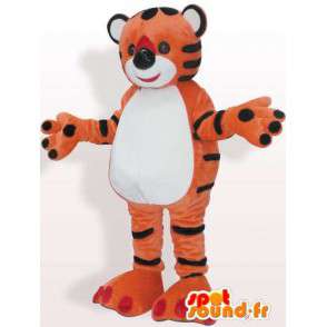 Mascot oranje rood opgezette tijger - MASFR00856 - Tiger Mascottes