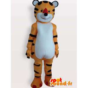 Orange og sort tiger plys maskot - Spotsound maskot