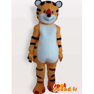 Plush mascot tiger striped orange and black - MASFR00857 - Tiger mascots