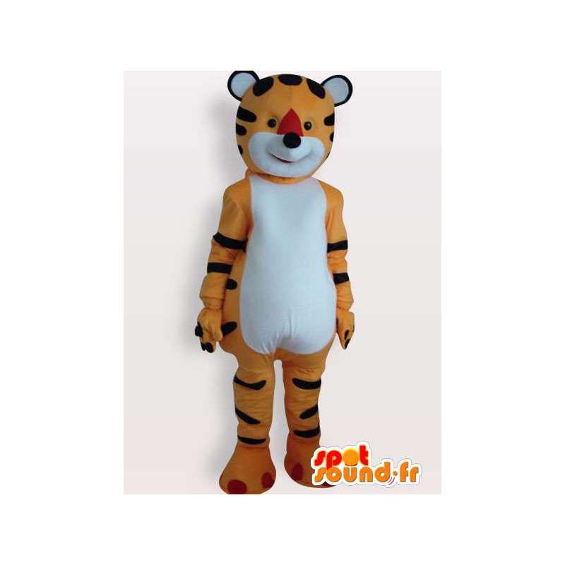 Mascot anaranjado de la felpa y el tigre rayado negro - MASFR00857 - Mascotas de tigre