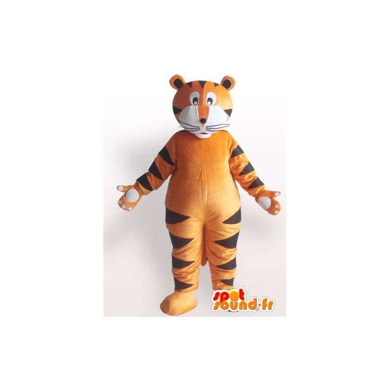 Mascotte pluche alle maten van oranje tijger gestreepte stijl - MASFR00858 - Tiger Mascottes