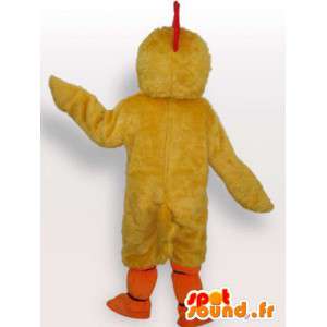 Mascotte de coq jaune avec crête rouge et orange pour supporter - MASFR00695 - Mascotte de Poules - Coqs - Poulets