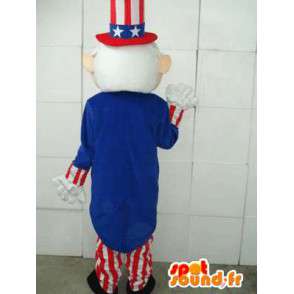 Uncle Sam maskot - amerikansk kostume og farverig forklædning -