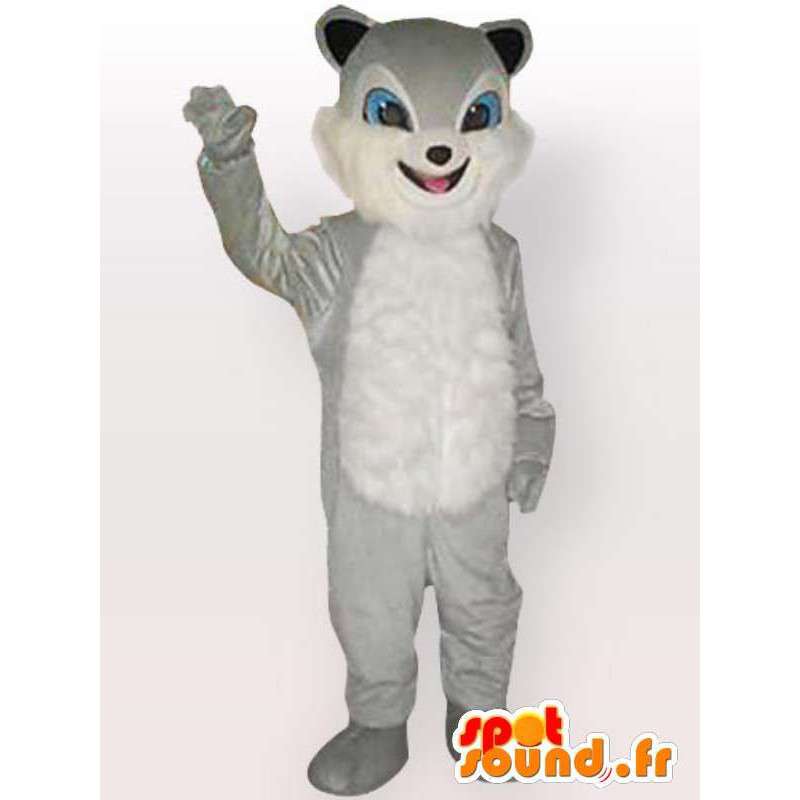 Cat Mascot ensopado de cinza - cinza traje animal - MASFR00860 - Mascotes gato