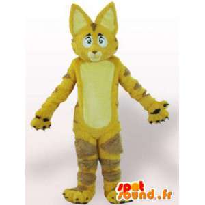 Gul kat / løve maskot med pels - forklædning - Spotsound maskot