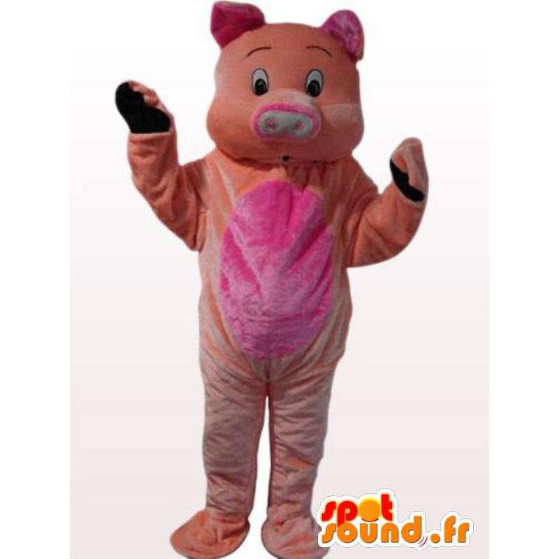 Gris maskot plysj alle aldre - rosa drakt - MASFR00866 - Pig Maskoter