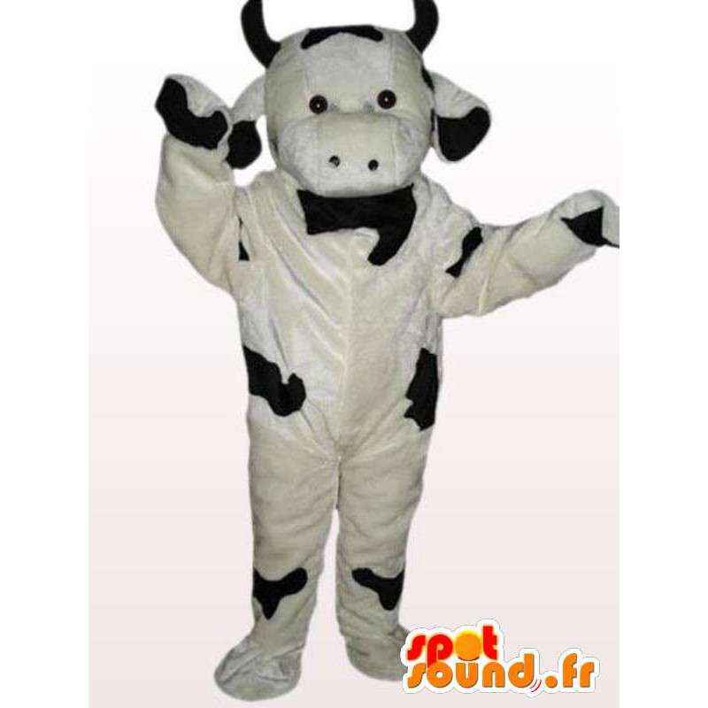 Kuh-Maskottchen Plüsch - Schwarzer Anzug und weißen Kuh - MASFR00867 - Maskottchen Kuh
