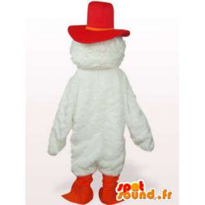 Hahn Maskottchen Nieder kurz rot und orange Federn - MASFR00766 - Maskottchen der Hennen huhn Hahn