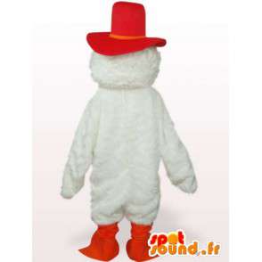 Hahn Maskottchen Nieder kurz rot und orange Federn - MASFR00766 - Maskottchen der Hennen huhn Hahn