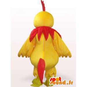 Gele en rode haan mascotte - Ideaal voor sportteam of 's avonds - MASFR00242 - Mascot Hens - Hanen - Kippen