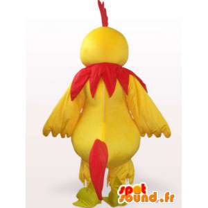 Mascot gallo amarillo y rojo - Ideal para equipo deportivo o por la noche - MASFR00242 - Mascota de gallinas pollo gallo