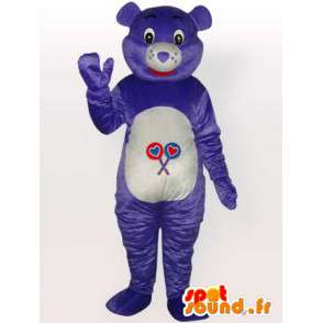 シンプルな紫のクマのマスコット-カスタマイズ可能-大人のコスチューム-MASFR00667-クマのマスコット