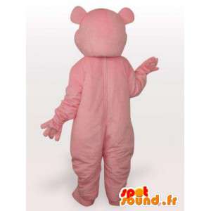 Mascotte pluche roze beer met hart en leuke stijl voor 's avonds - MASFR00688 - Bear Mascot