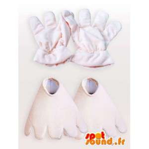 Maskottchen-braun und beige Affen mit dem roten Hut - MASFR00686 - Maskottchen monkey