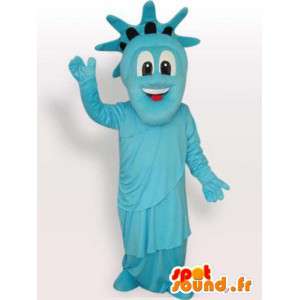 Estátua da mascote do azul Liberdade - noite traje New York - MASFR00293 - objetos mascotes