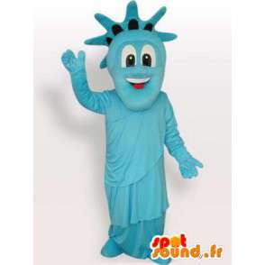 Estátua da mascote do azul Liberdade - noite traje New York - MASFR00293 - objetos mascotes