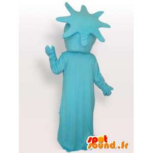 Estátua da mascote do azul Liberdade - noite traje New York - MASFR00293 - objetos mascotes