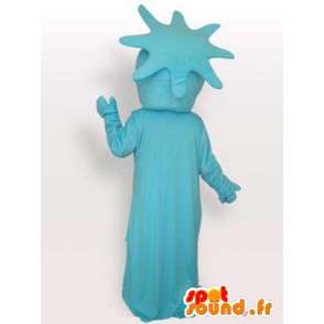 Estátua da mascote do azul Liberdade - noite traje New York - MASFR00293 - objetos mascotes