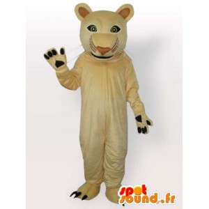 Beige panter maskot. Ypperlig for kattefestkvelder - MASFR00683 - Lion Maskoter