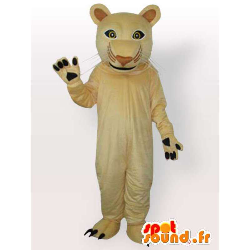 Beige panter maskot. Ypperlig for kattefestkvelder - MASFR00683 - Lion Maskoter