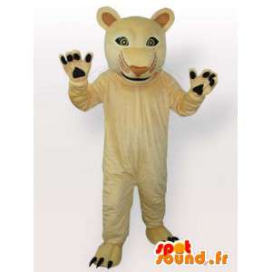 Beige panther mascot. Beautiful cat for festive evenings - MASFR00683 - Lion mascots