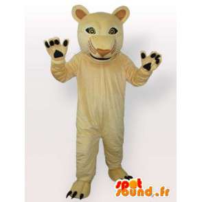 Beige panter maskot. Fremragende katte til festlige aftener -