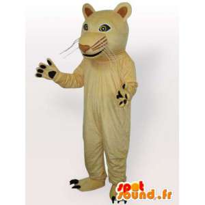 Beige panther mascot. Beautiful cat for festive evenings - MASFR00683 - Lion mascots