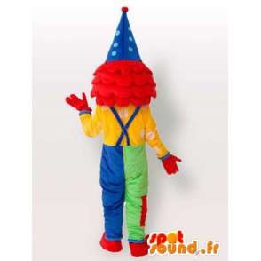 Kabouter mascotte Clown - veelkleurige kostuum met toebehoren - MASFR00196 - mascottes Circus