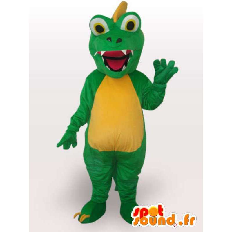 Mascot aligator / krokodil dragon stijl - Groen Pet - MASFR00563 - Mascot krokodillen