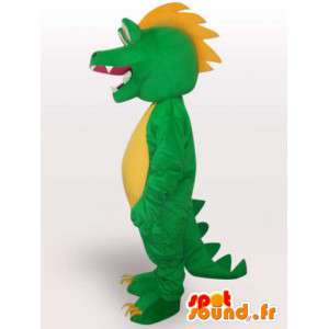 Mascot aligator / krokodille dragestil - Grønn Pet - MASFR00563 - Mascot krokodiller