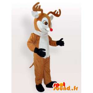 Deer Mascot Hood - Petit Nicolas - Mascot red nose for Christmas - MASFR00256 - Christmas mascots