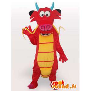 Red dragon asiatica mascotte - Costume cinese Drago - MASFR00556 - Mascotte drago