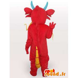 Mascotte de dragon rouge asiatique - Costume dragon chinois - MASFR00556 - Mascotte de dragon