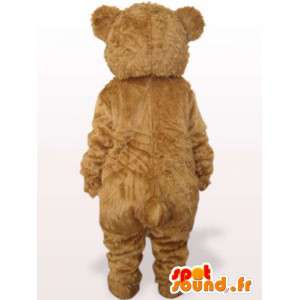 Mascotte ourson beige avec oreilles bleues - Costume spécial fêtes - MASFR00772 - Mascotte d'ours