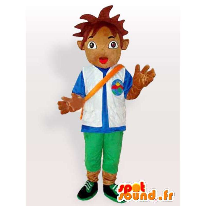 Mascot official sponsor of football. Boy with accessories - MASFR00638 - Mascots boys and girls