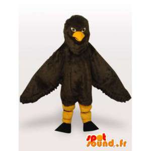 Mascot preto e amarelo águia penas sintéticas - Costume - MASFR00689 - aves mascote