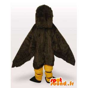 Eagle-Maskottchen schwarz-gelbe synthetische Federn - Kostüm - MASFR00689 - Maskottchen der Vögel
