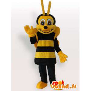 Mascot abelha amarela e castanha com antena - apicultura - MASFR00792 - Bee Mascot