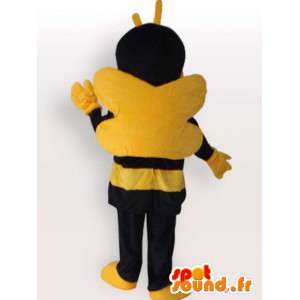 Mascot gelbe und braune Biene mit Antenne - Imkerei - MASFR00792 - Maskottchen Biene