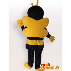 Mascotte abeille jaune et marron avec antenne - Apiculture - MASFR00792 - Mascottes Abeille